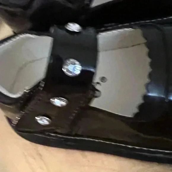 LITTLE GIRLS SCRIBBLES BROWN PATENT:RHINESTONE SZ 8 - Picture 6 of 9